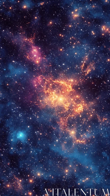 Nebular starfield renders dense galactic core in vivid spectrum