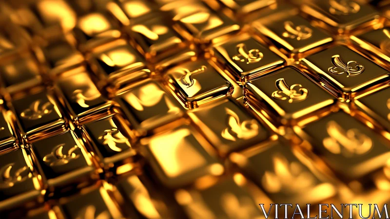 Gleaming gold tiles create a warm sea of glowing luxury