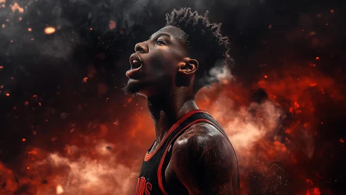 Hoops passion ignites in a storm of fire and sweat.