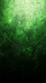 Emerald light diffuses through textured abstract green depths.