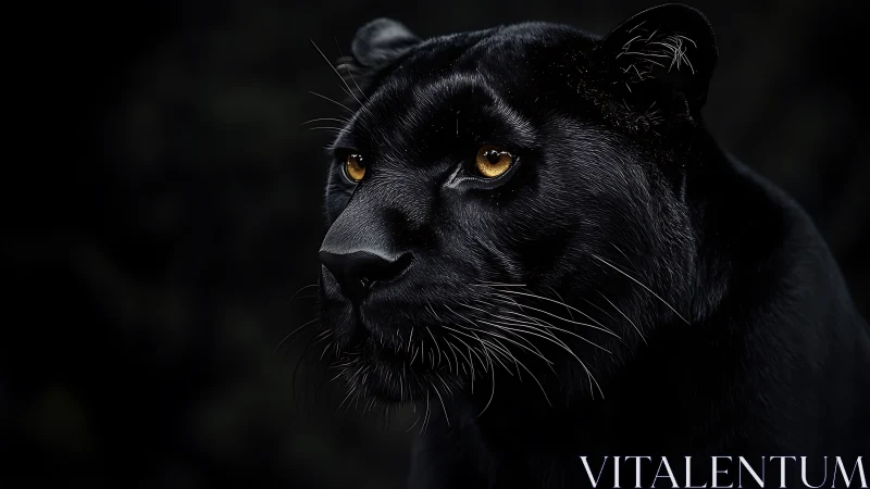 Golden-Eyed Panther Commands Darkness With Regal Intensity