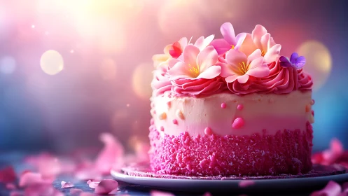 Blossom-Crown Confection: Florals Meet Frosting Reverie.