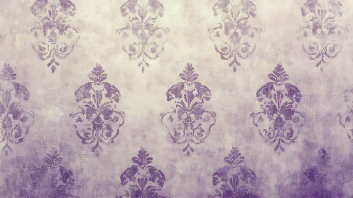 Soft lavender damask pattern with gently faded vintage charm.