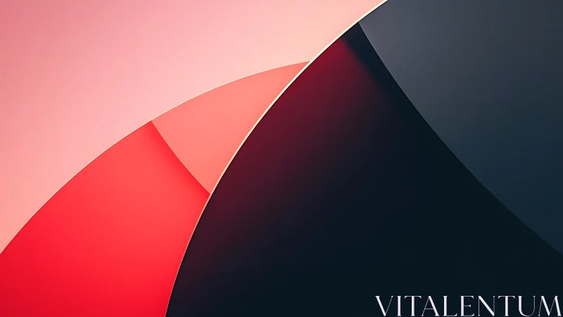 Gentle arcs of red and navy curve into a soothing balance