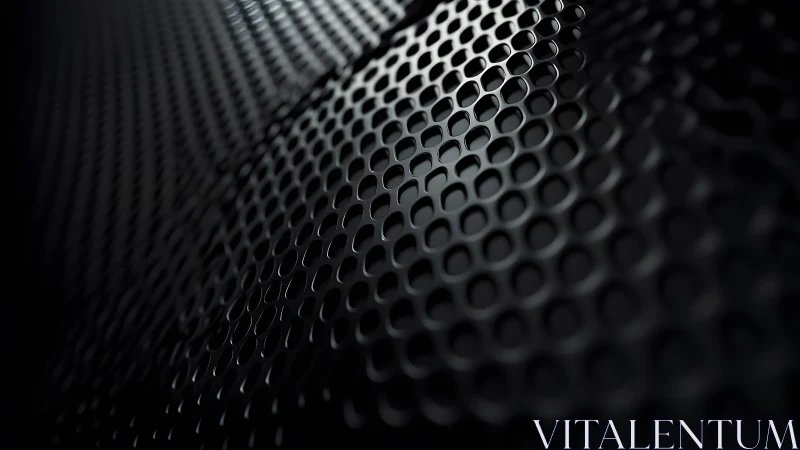 Close-up of Black Metal Mesh with Glossy, Modern Abstract Style.