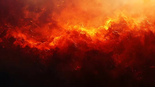 Inferno Cloud Formation: Dynamic Fire Gradient Against Darkness