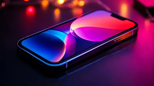 Neon Dreaming Phone Floats Through Vibrant Glow.