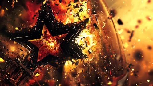 Explosive Star Burst: Dynamic Fire and Debris Impact.