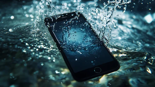 Sudden splash sends a modern smartphone plunging into water