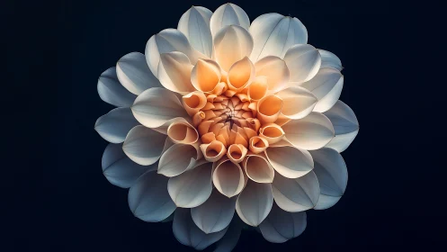 Radiant Dahlia: Luminous Petals Unfold in Golden Splendor.