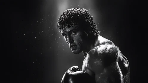 Wet Warrior: Rainsoaked Fighter's Moment of Reckoning.