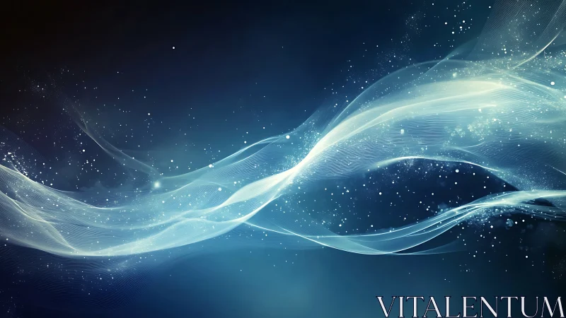 Luminous energy waves drift through a tranquil cosmic night