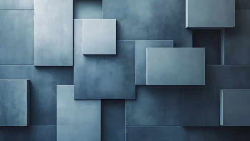 Soft blue geometric panels creating calm layered depth.