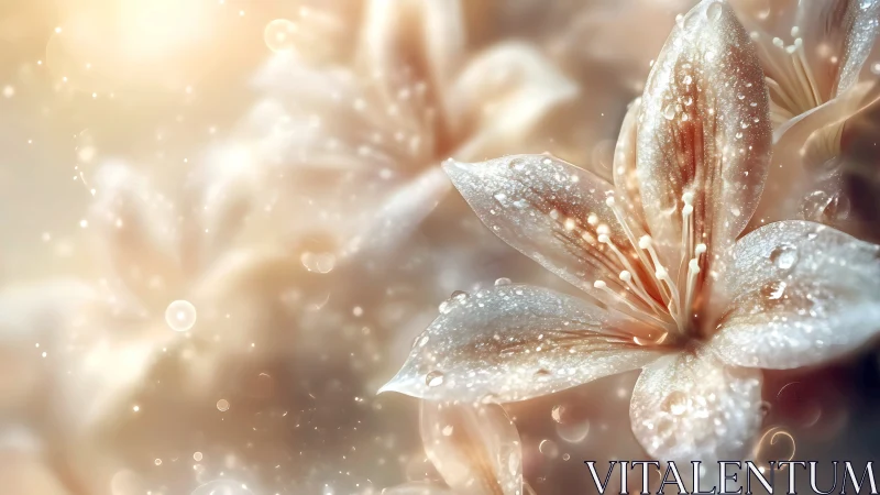 Delicate Blooms Kissed by Morning Dew and Light.