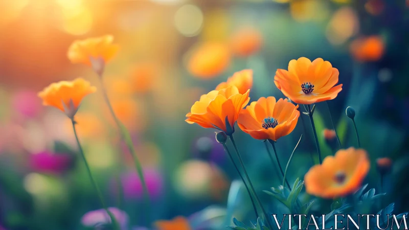 Orange Flowers with Selective Focus Depth.