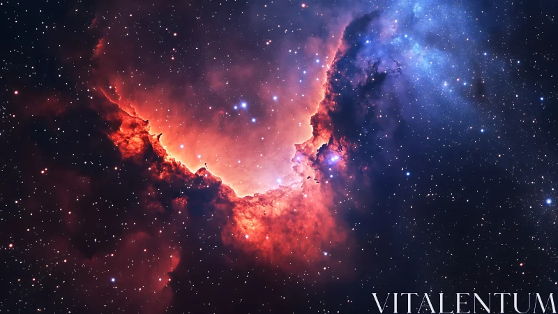 Nebula heart ignites quietly while galaxies whisper around