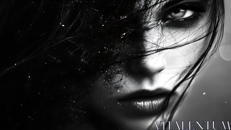 Glimmering monochrome portrait reveals a stormy, tender gaze