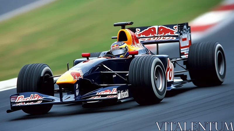 Formula race car speeds through smooth asphalt circuit