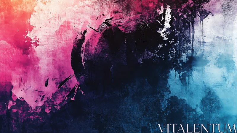 Vibrant abstract gradient merges magenta, navy, and cyan fields