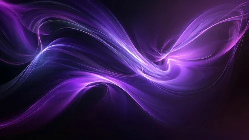 Luminous violet energy ribbons in flowing digital motion.