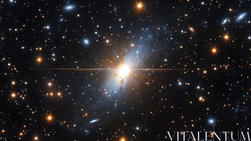 Brilliant stellar burst illuminates a distant star-filled galaxy