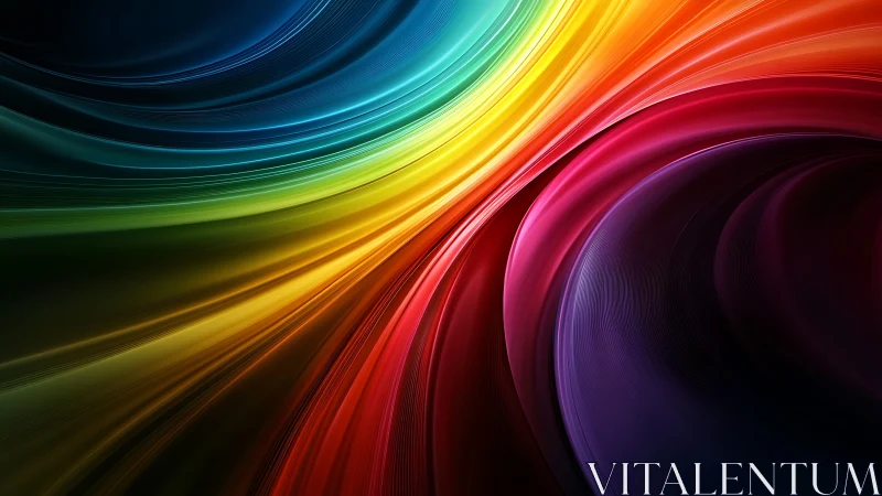 Spectral fluid dynamics of curved multicolor light bands.