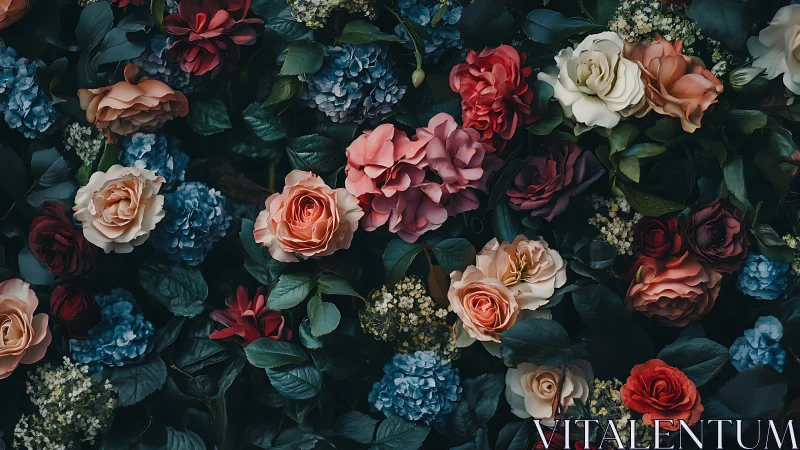 Lush Garden Romance in Blooming Abundance.