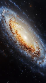 Spiral galaxy ignites star-forged rivers in cosmic hush.