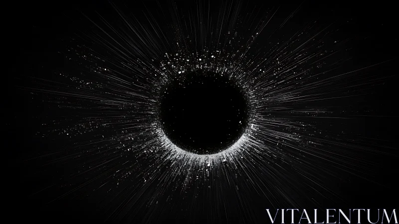 Radial particle dispersion encircles a central void in stark contrast