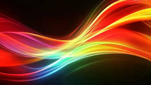 Neon rivers collide in a dark cosmic color storm.