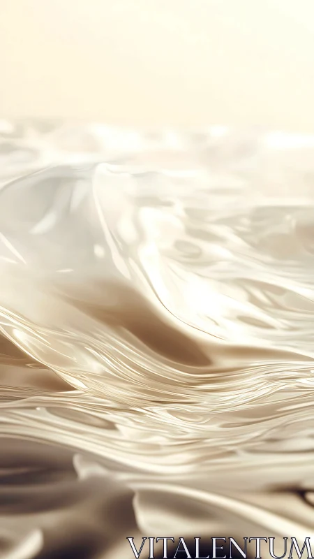 Cream-toned fluid surface with reflective flowing folds.