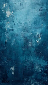 Textured blue plaster wall shows layered pigment and erosion marks