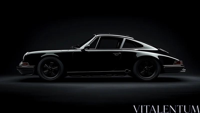 Midnight coupe glides like polished ink through the dark