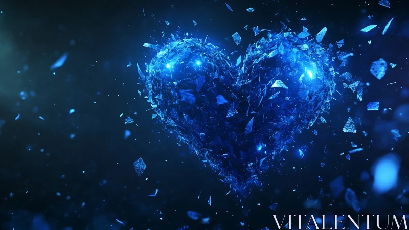 Luminous Digital Sphere Fracturing Into Geometric Fragments.