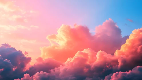 Sunset-tinted clouds drifting through a painted dream sky.