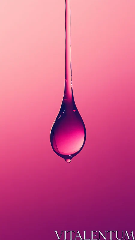 Macro capture of suspended magenta droplet on gradient field