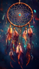 Digital rendering shows a central dreamcatcher with suspended feathers