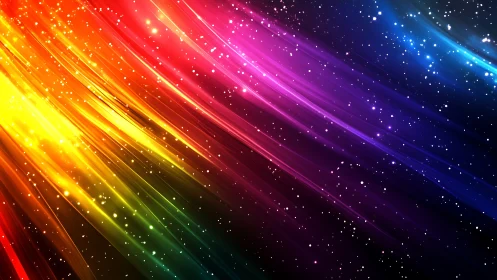 Colorful starlit streaks flowing through a dreamy night sky.