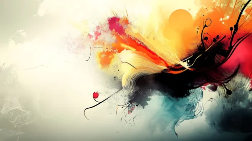 Abstract digital composition shows fluid multicolor motion