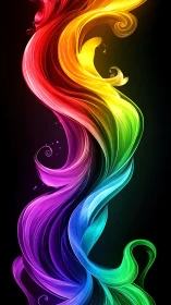 Radiant swirling light stream merges into full rainbow spectrum.