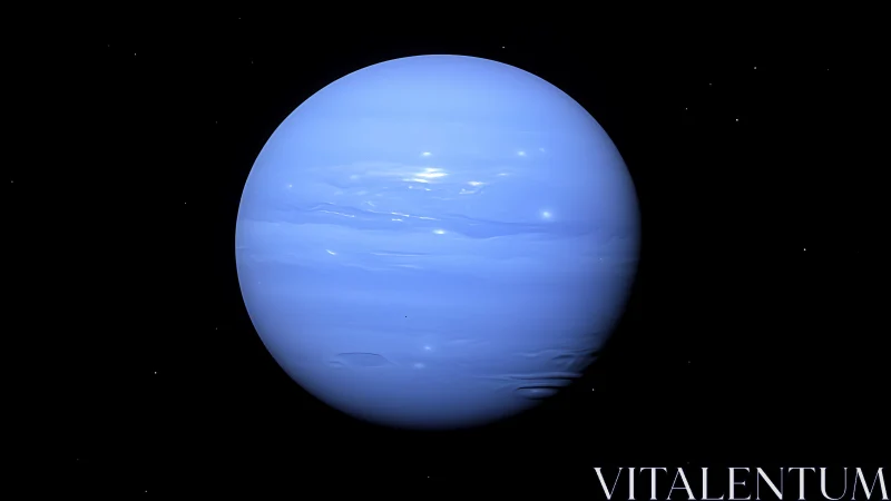 Gentle blue planet drifts quietly in the deep, starry dark