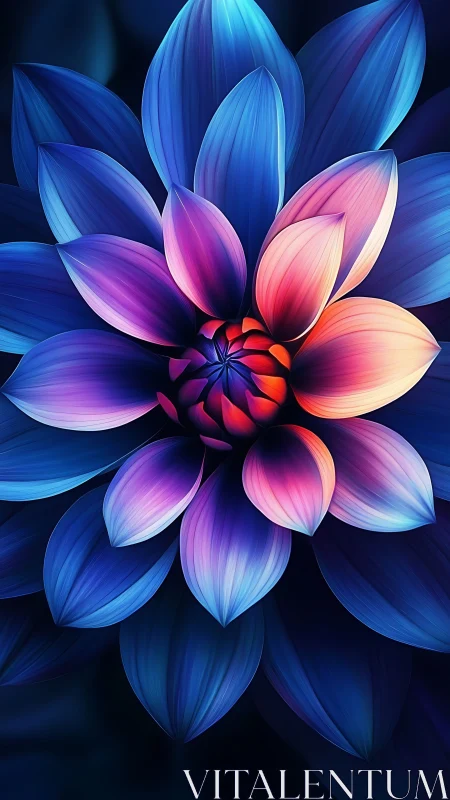 Chromatic Lotus in Neon Bloom: Electric Floral Transcendence.
