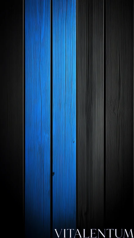 Blue vertical wood planks with dark gradient lighting contrast.
