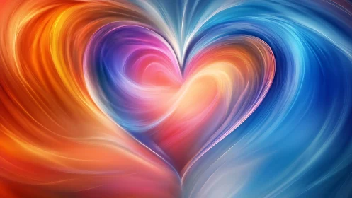 Luminous Heart Swirls Through Chromatic Symphonic Waves.