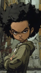 Streetwise kid with fierce attitude and secret softness.