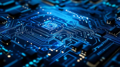 High-density PCB with illuminated microprocessor core routing