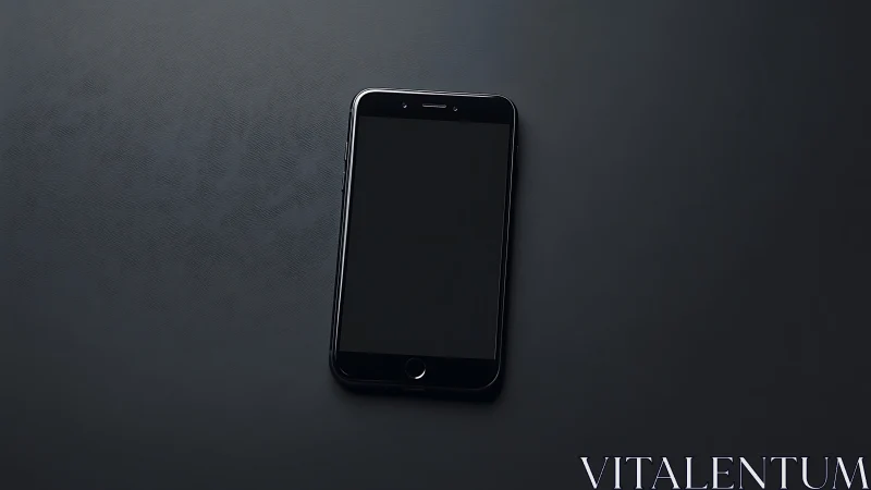 Black Smartphone on Dark Gray Surface.