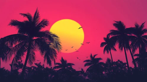 Sun-kissed tropic twilight wrapped in neon warmth.