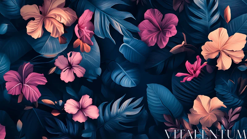 Tropical Floral Garden in Neon Bloom.