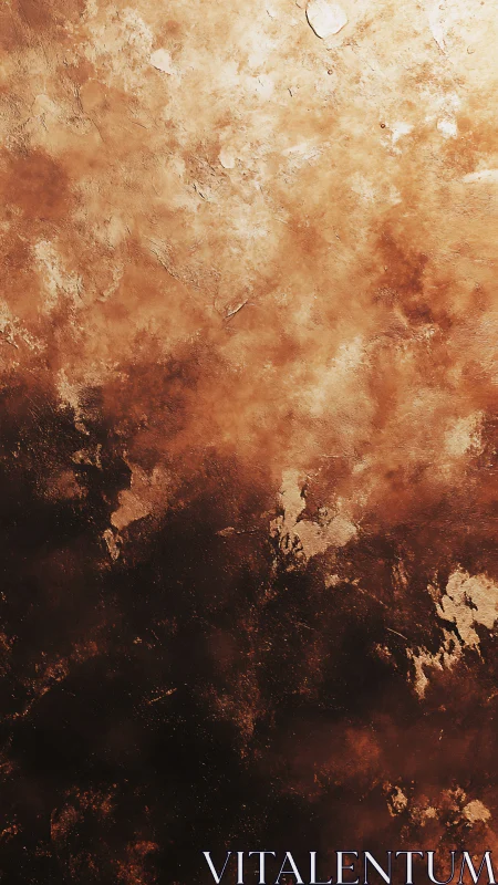 Oxidized metallic surface with rich brown corrosion gradient